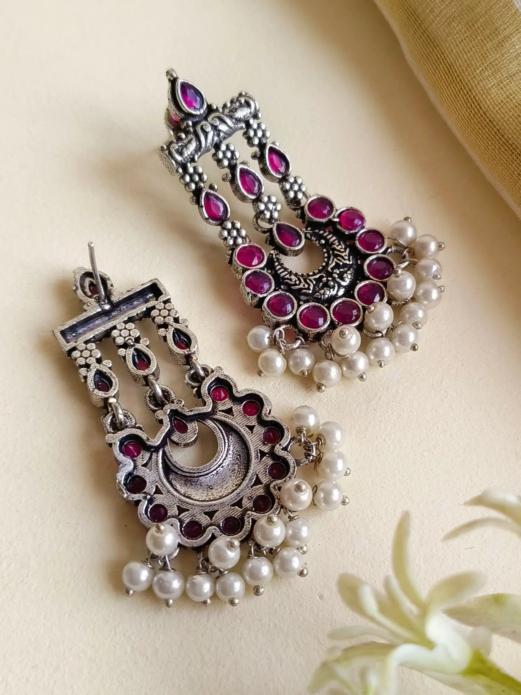 Elegant Oxidised German Silver Dangler Earrings – Timeless & Stylish | Sarichka