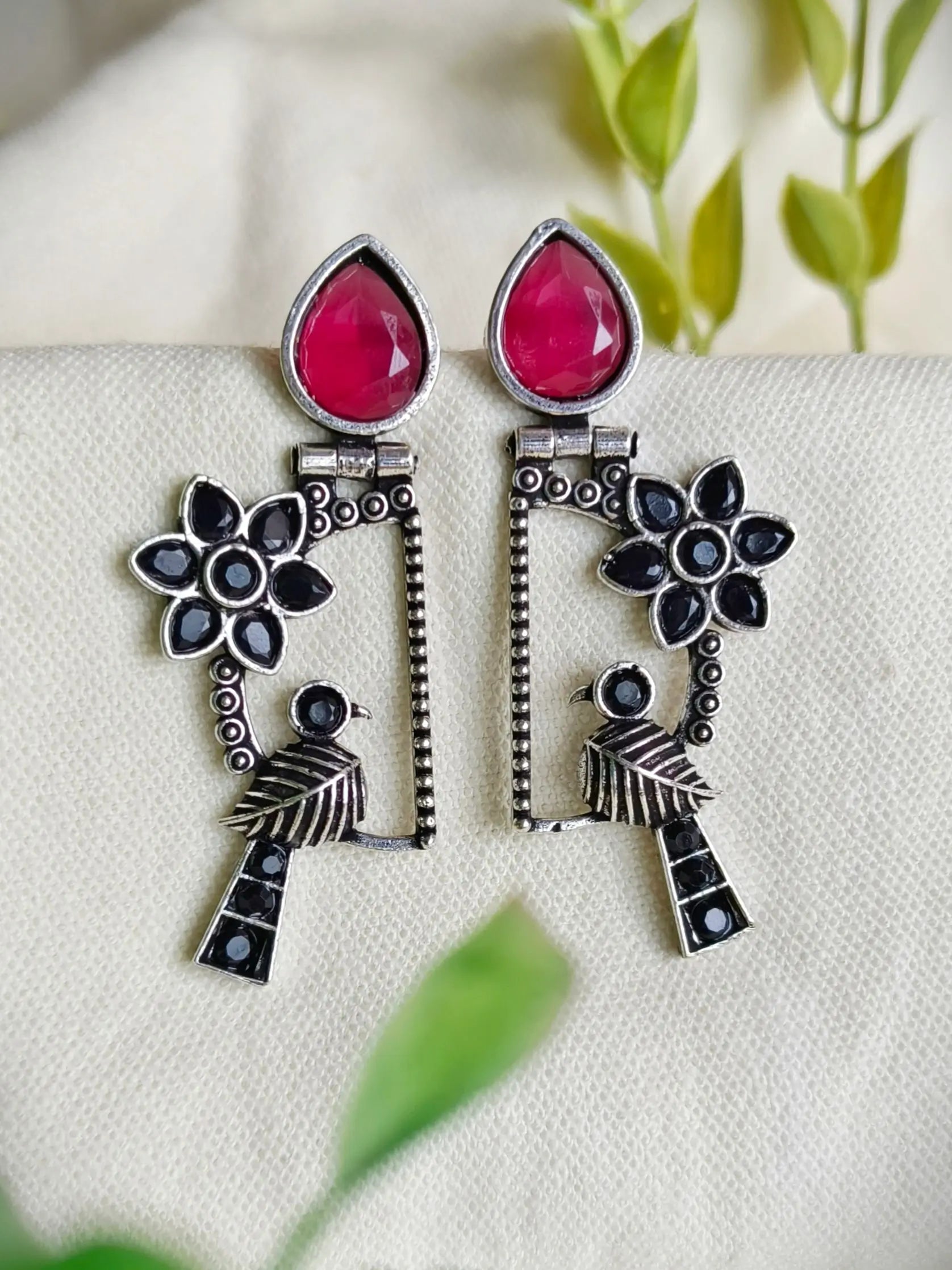 Oxidised Premium Quality Bird Dangler Earrings for Elegant Look | Sarichka