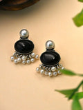 Casual Wear German Silver Oxidised Stud Earrings with Elegant Design | Sarichka