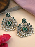 Festive Silver Replica Earrings with Intricate Design for Ethnic Wear | Sarichka