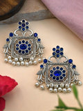 Festive Silver Replica Earrings with Intricate Design for Ethnic Wear | Sarichka