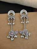 Antique Silver Dangler Earrings with Timeless Replica Design | Sarichka