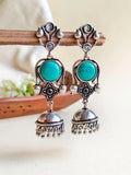 Oxidised Three-Tier Party Wear Jhumka Earrings | Sarichka