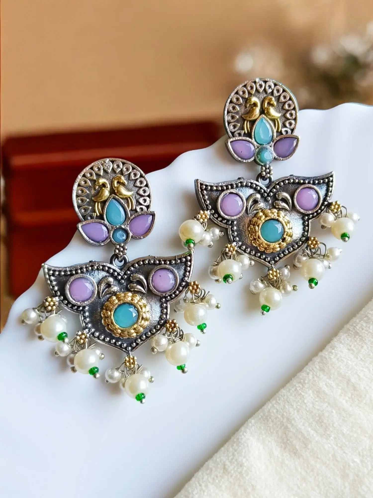 Trendy Two-Tone Silver & Gold Dangler Earrings for Every Occasion | Sarichka