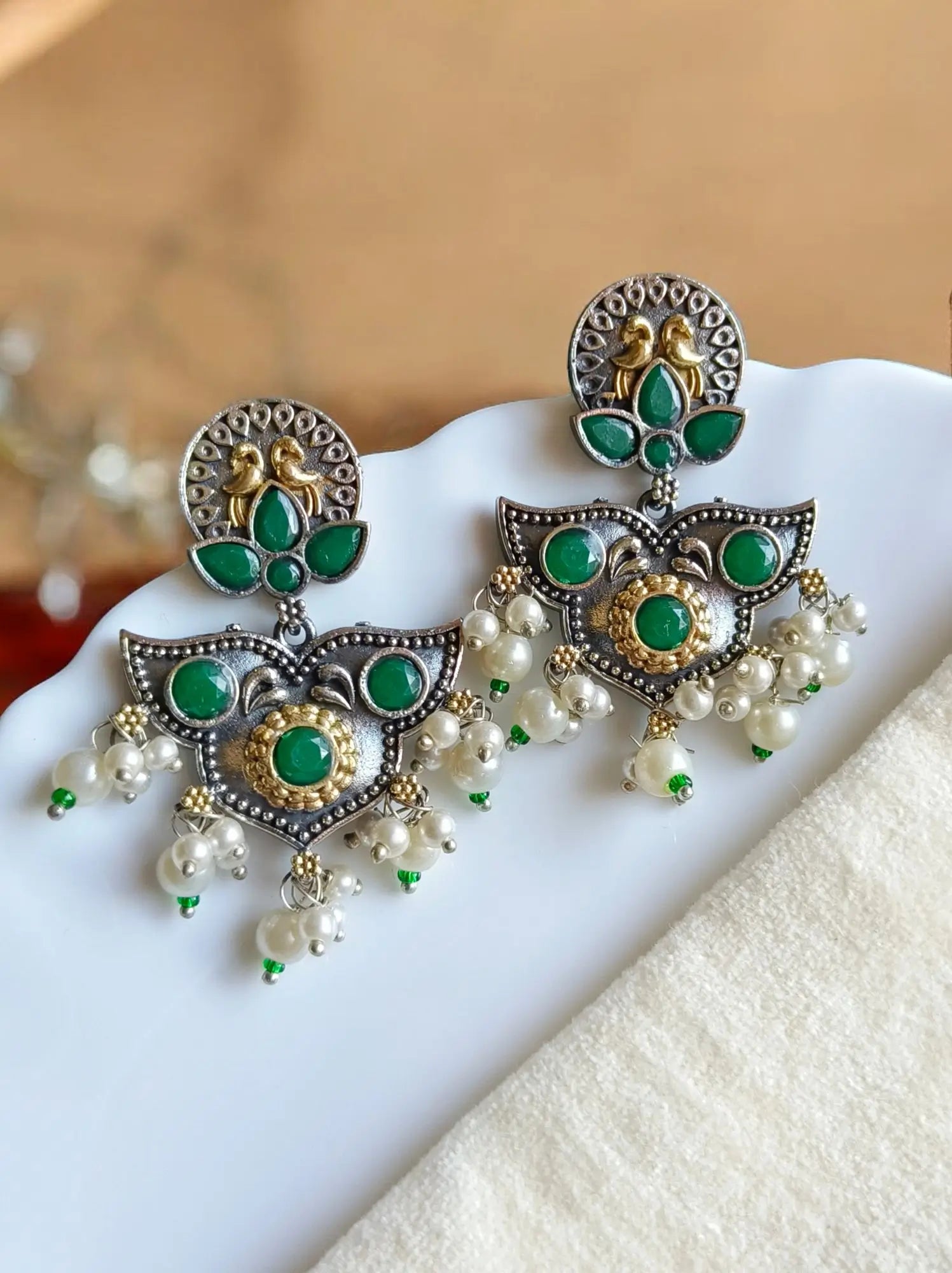 Trendy Two-Tone Silver & Gold Dangler Earrings for Every Occasion | Sarichka