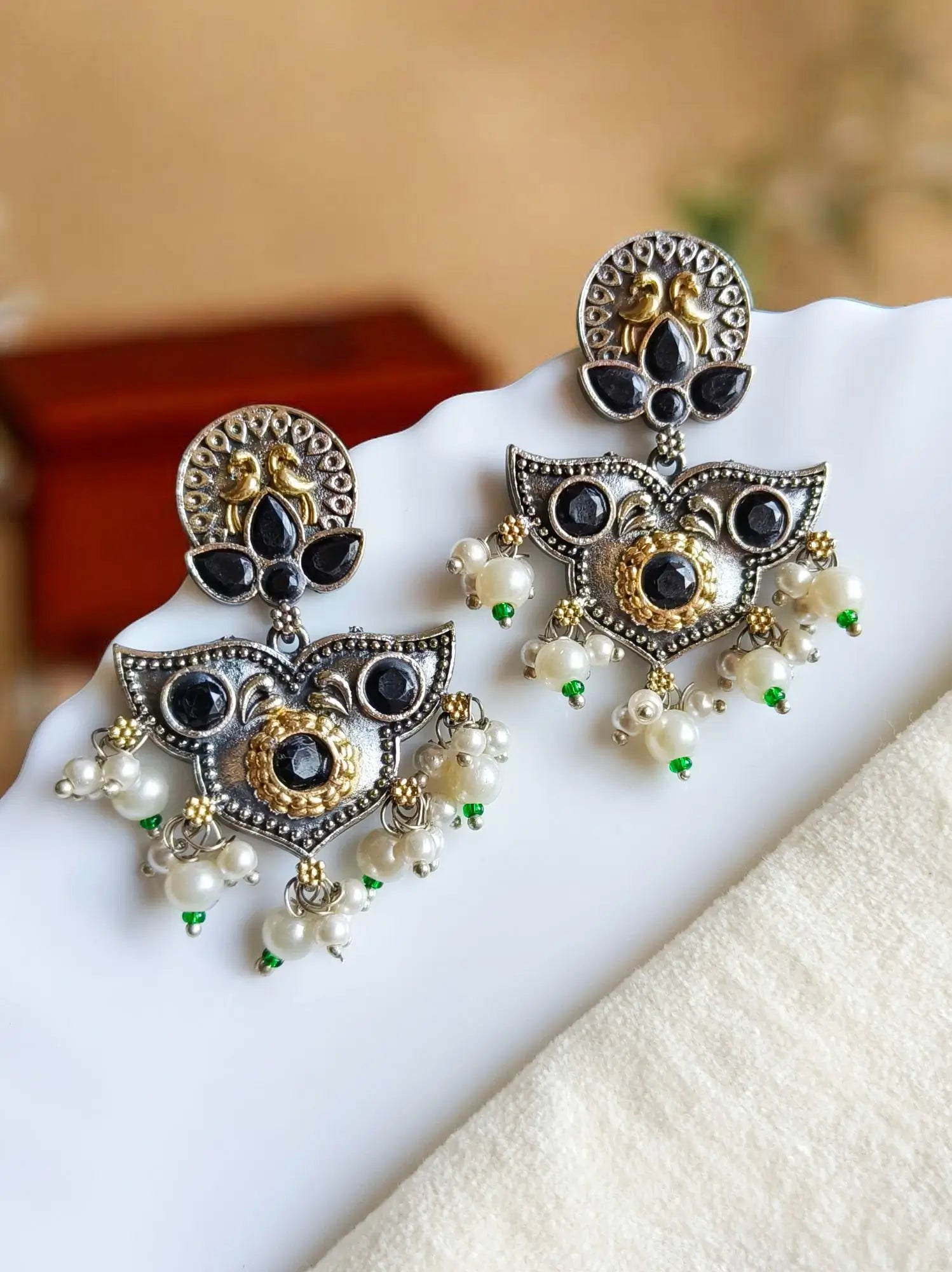 Trendy Two-Tone Silver & Gold Dangler Earrings for Every Occasion | Sarichka