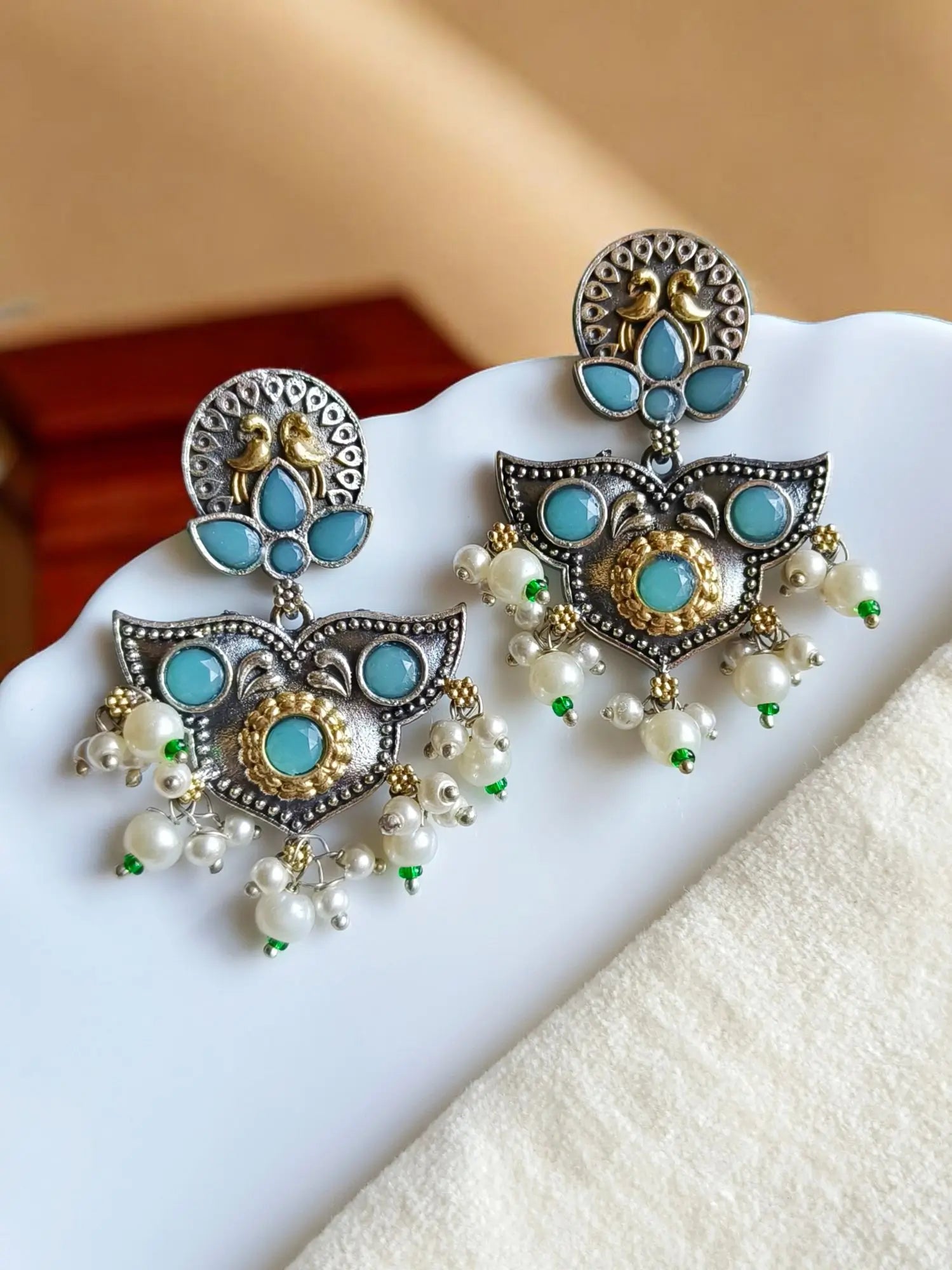 Trendy Two-Tone Silver & Gold Dangler Earrings for Every Occasion | Sarichka