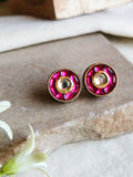 Elegant Gold-Plated Kundan Stud Earrings for Daily Wear | Sarichka