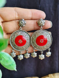 Meenakari Hand-Painted Silver Replica Lightweight Dangler Earrings | Sarichka