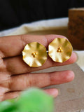 Gold-Plated Floral Stud Earrings & Adjustable Ring Combo | Sarichka