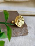 Gold-Plated Floral Stud Earrings & Adjustable Ring Combo | Sarichka