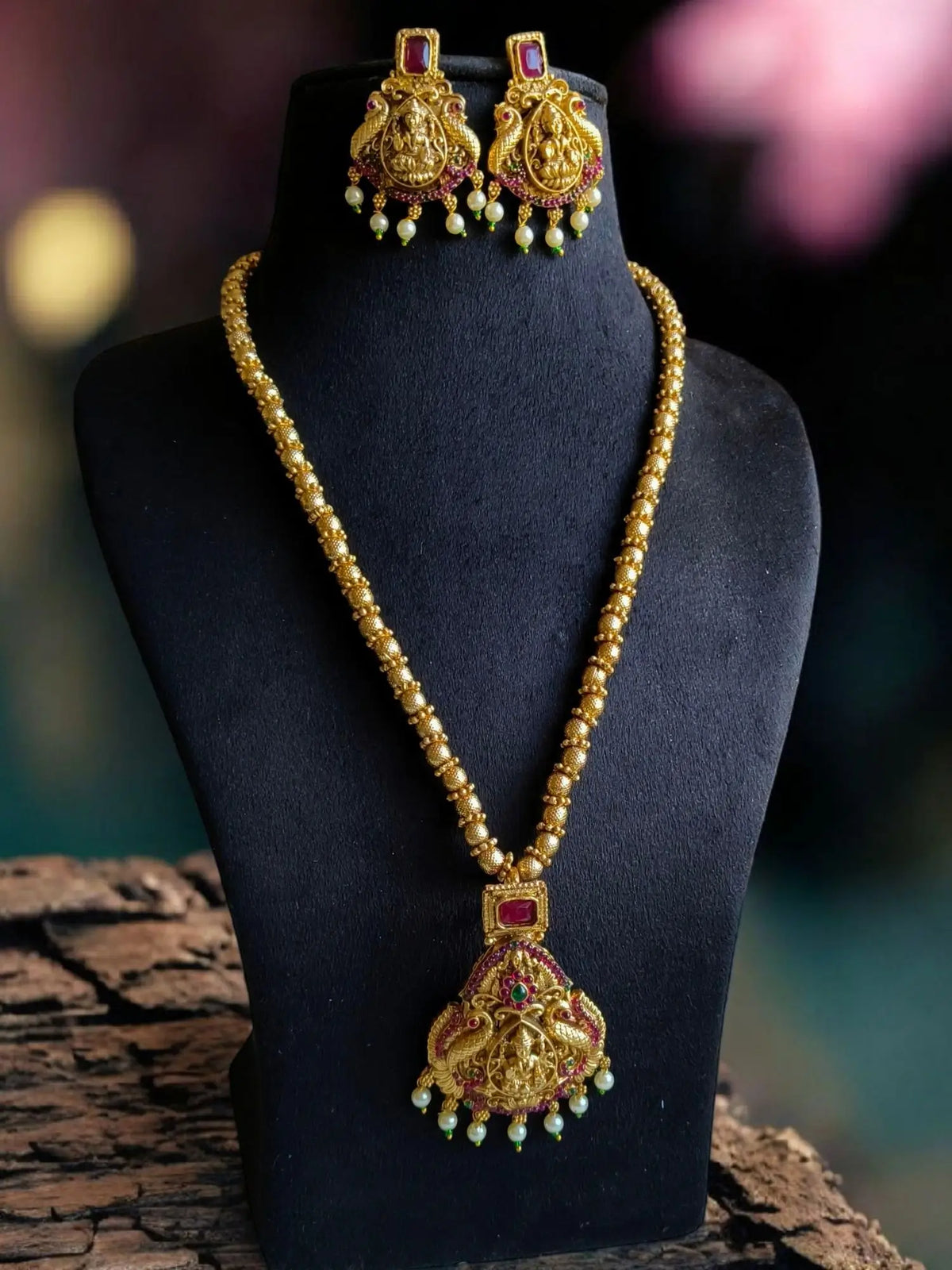 South Indian Gold-Plated Party Pendant | Sarichka