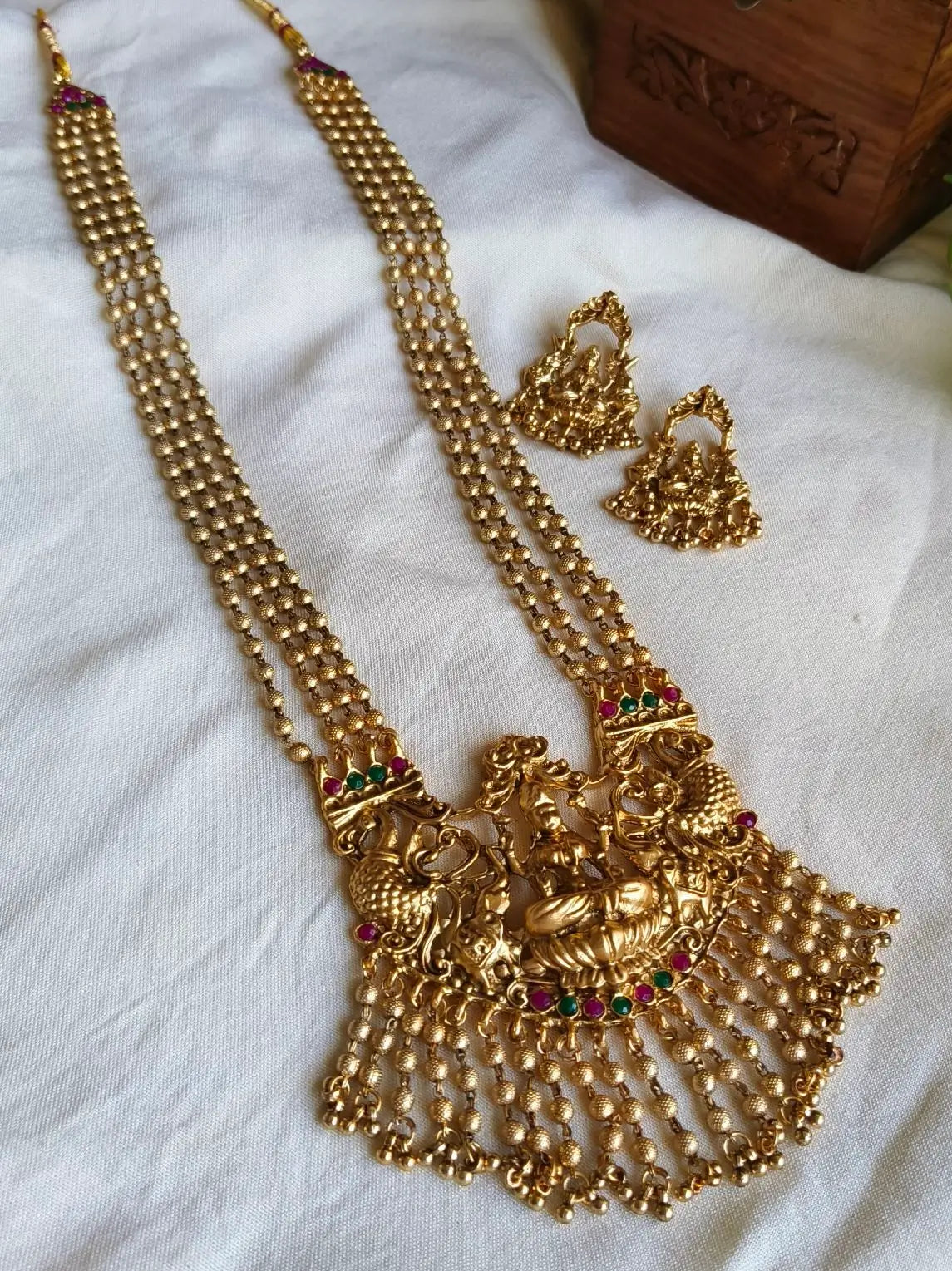 South Indian Antique Long Necklace Set | Sarichka