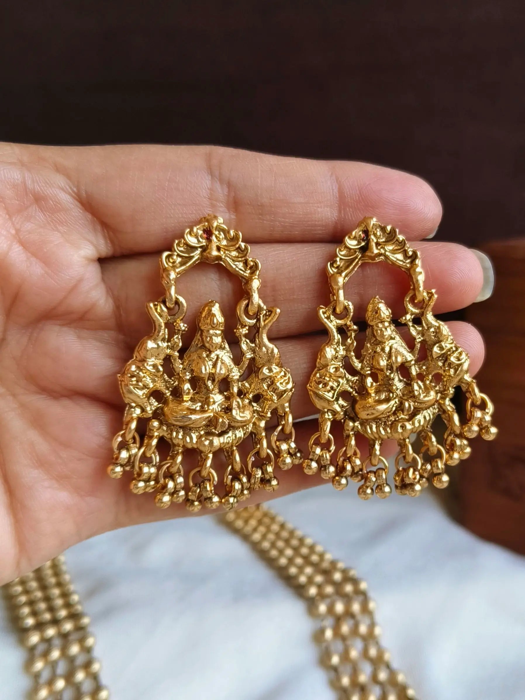 South Indian Antique Long Necklace Set | Sarichka