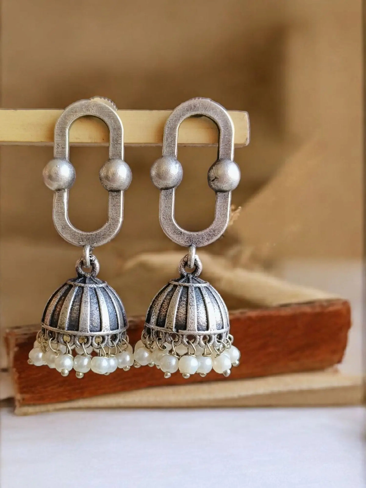 Timeless Silver Look-Alike Handcrafted Jhumkas | Sarichka