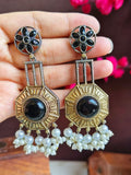 Dual-Tone Stylish Dangler Earrings | Sarichka