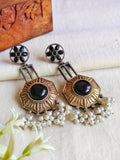 Dual-Tone Stylish Dangler Earrings | Sarichka