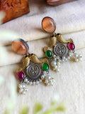 Antique Pearl Two-Tone Party Danglers | Sarichka