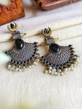 Dual Tone Pearl Dangler Earrings for Parties | Sarichka