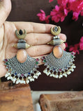 Dual Tone Pearl Dangler Earrings for Parties | Sarichka