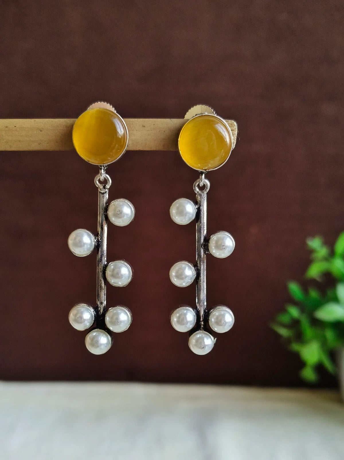 Premium Monalisa Oxidised Danglers with Stone Spark | Sarichka Fashion