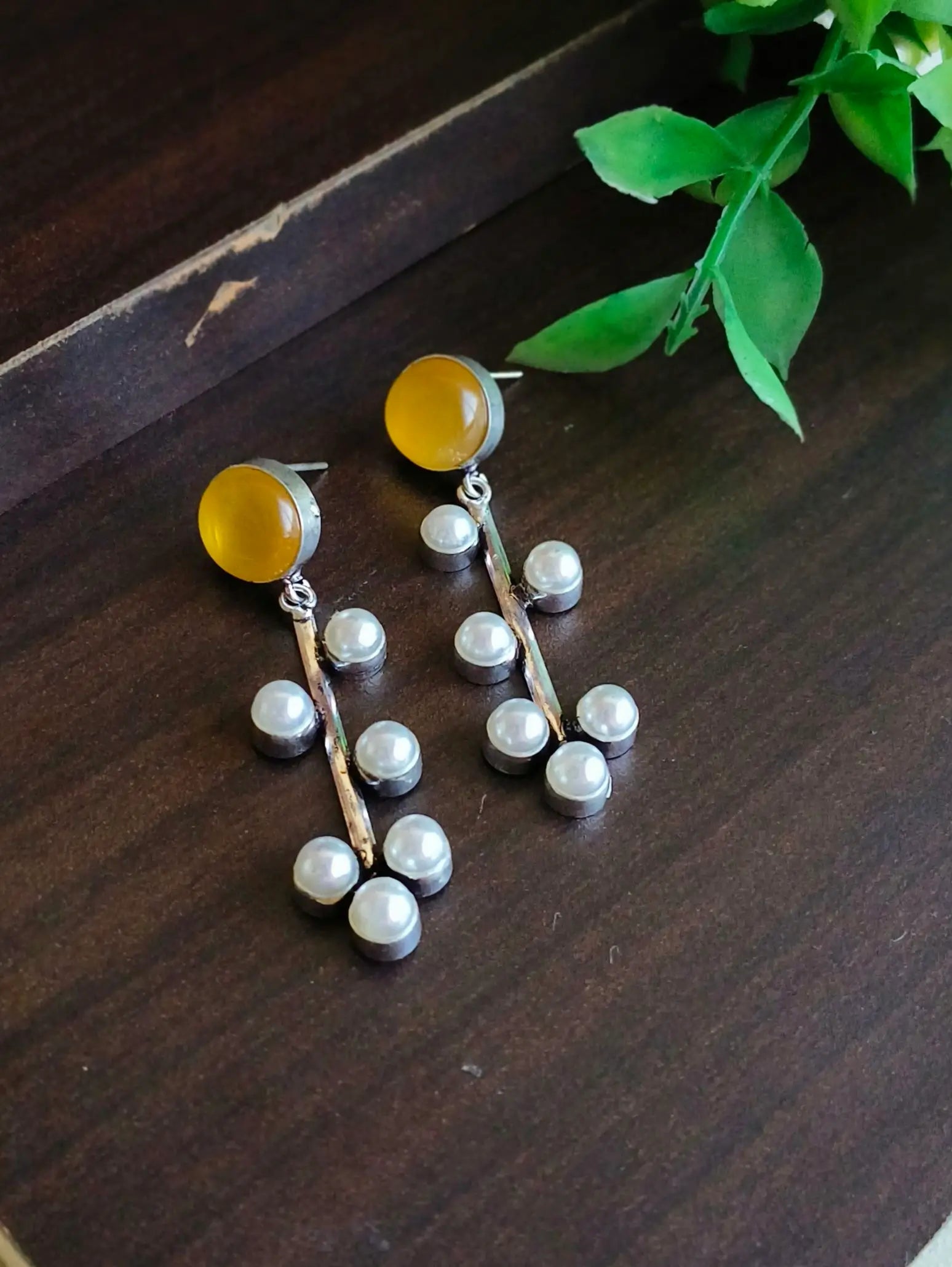 Premium Monalisa Oxidised Danglers with Stone Spark | Sarichka Fashion