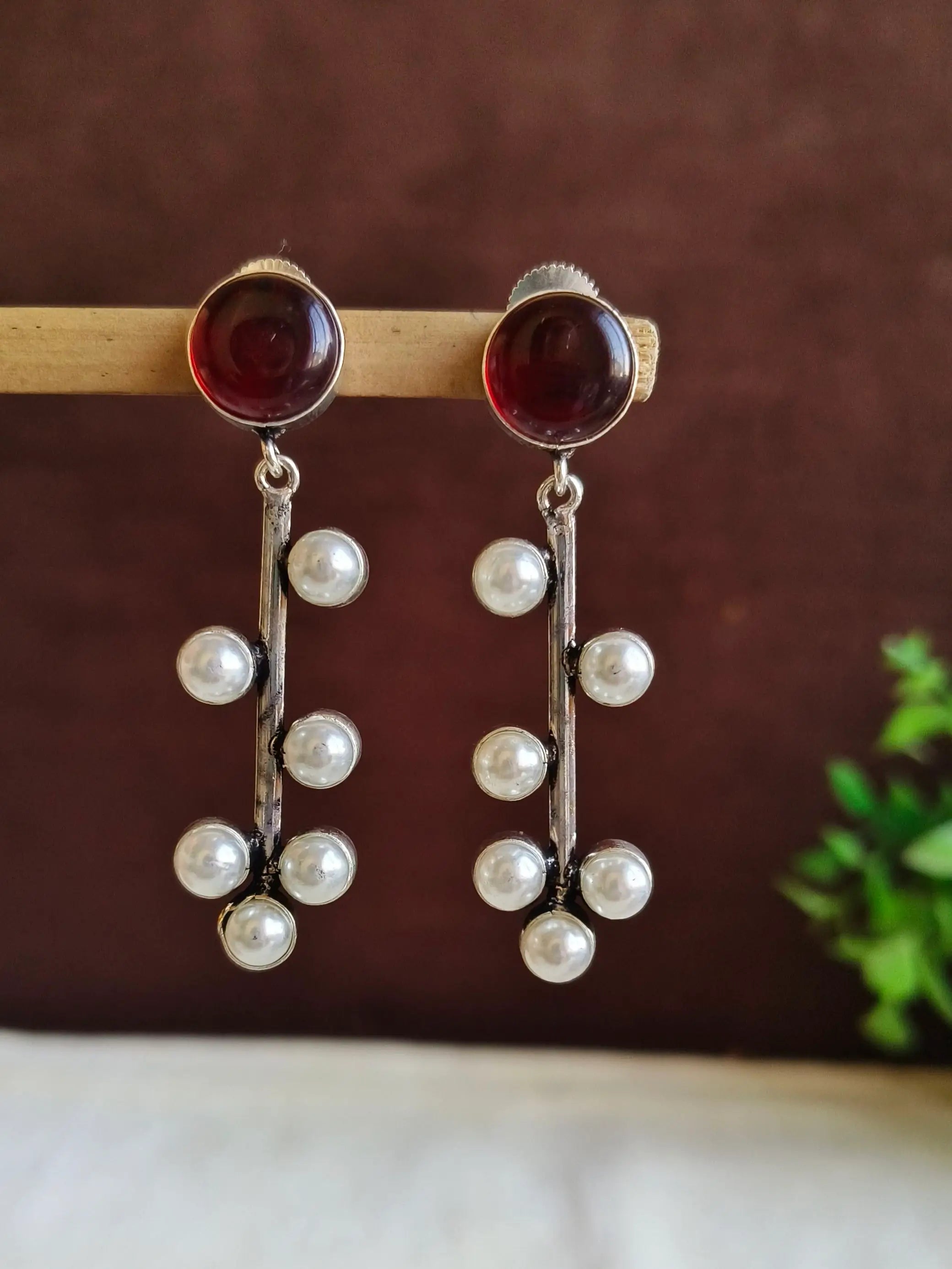 Premium Monalisa Oxidised Danglers with Stone Spark | Sarichka Fashion