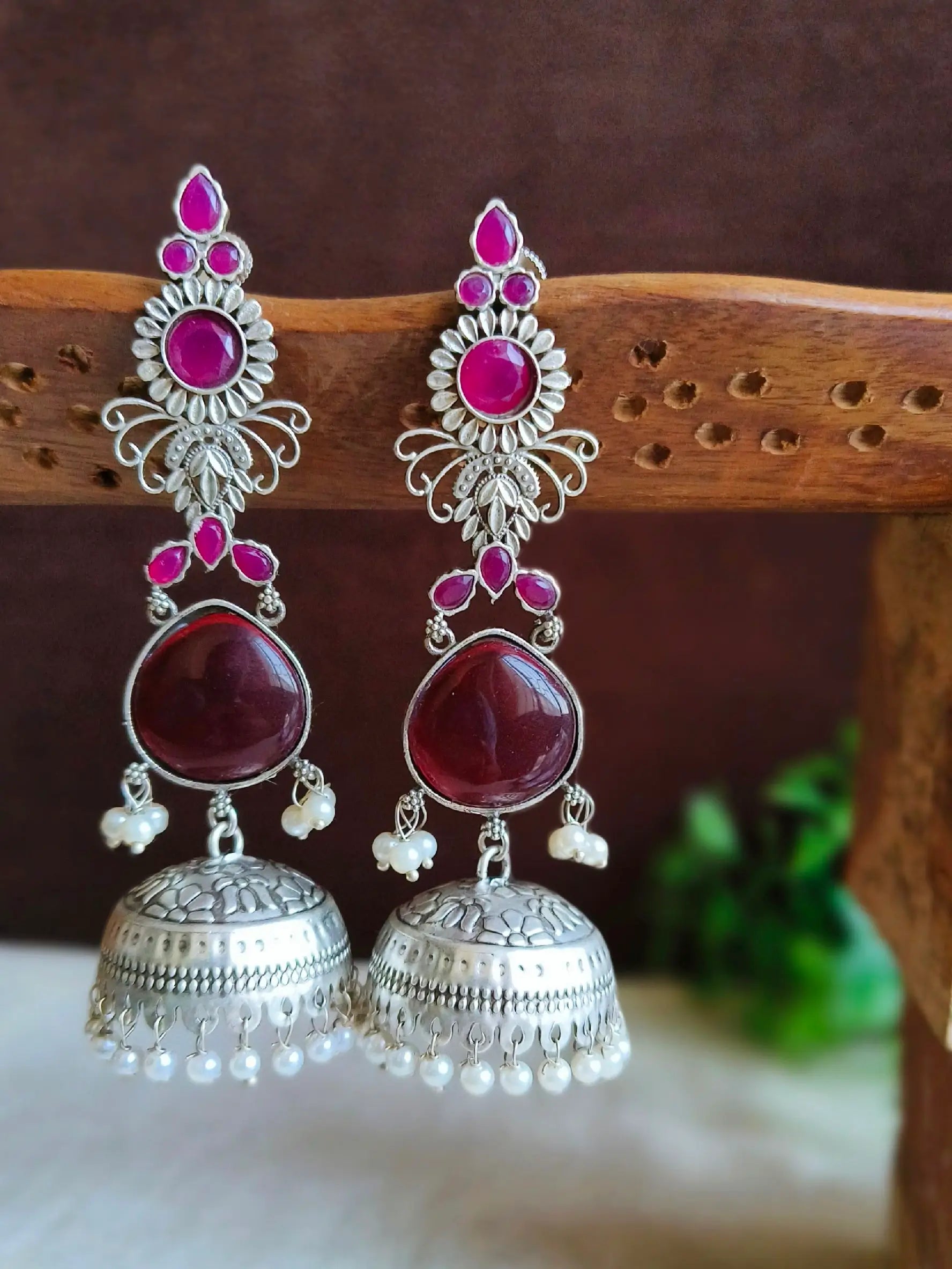 Statement Silver Jhumka with Ethnic Charm | Sarichka Fashion