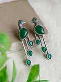 Silver Polish Peacock Monalisa Stud Earrings | Sarichka Fashion