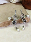 Elegant Pearl Silver Replica Stud Earrings | Sarichka