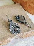 Intricate Silver oxidized Peacock Earrings Sarichka