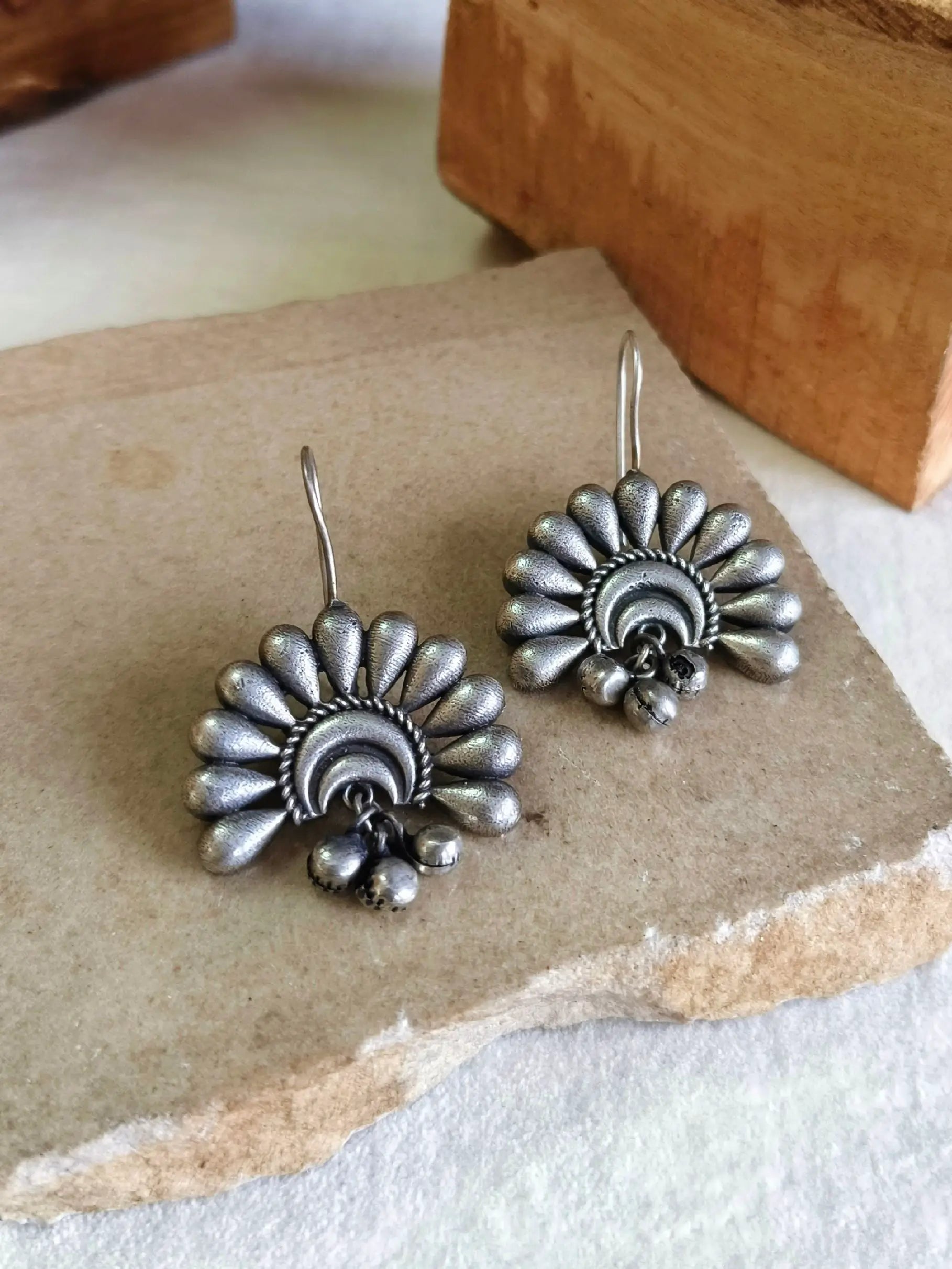 Classic Oxidised Silver Hook Earrings | Sarichka