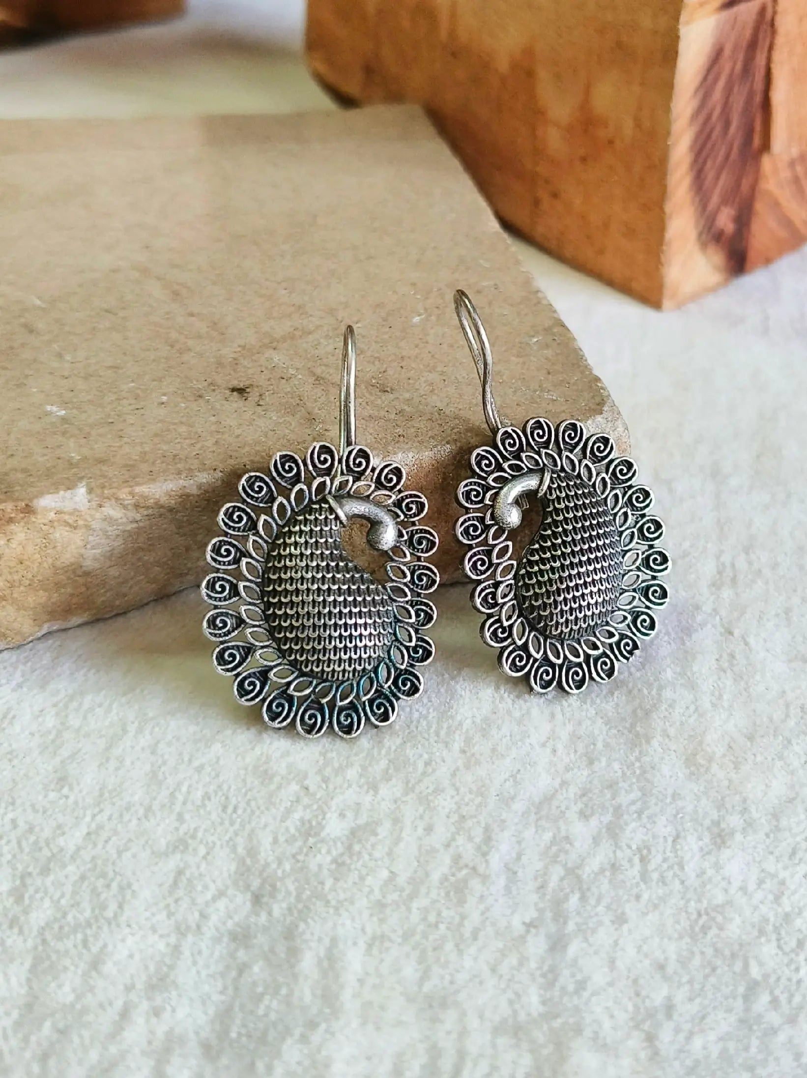 Oxidised Carry Hook Earrings  | Sarichka