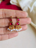 Gold-Plated Red & Green Gemstone Choker Set | Sarichka