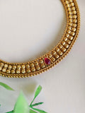 Gold-Plated Traditional Temple Design Necklace Set | Sarichka