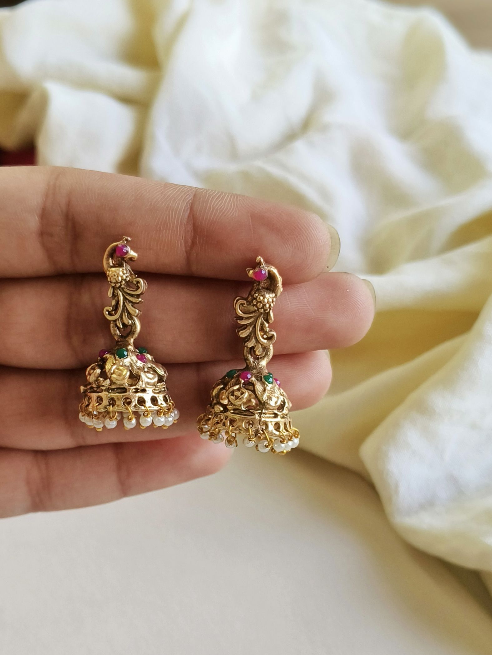 Gold-Plated South Indian Peacock Necklace | Sarichka