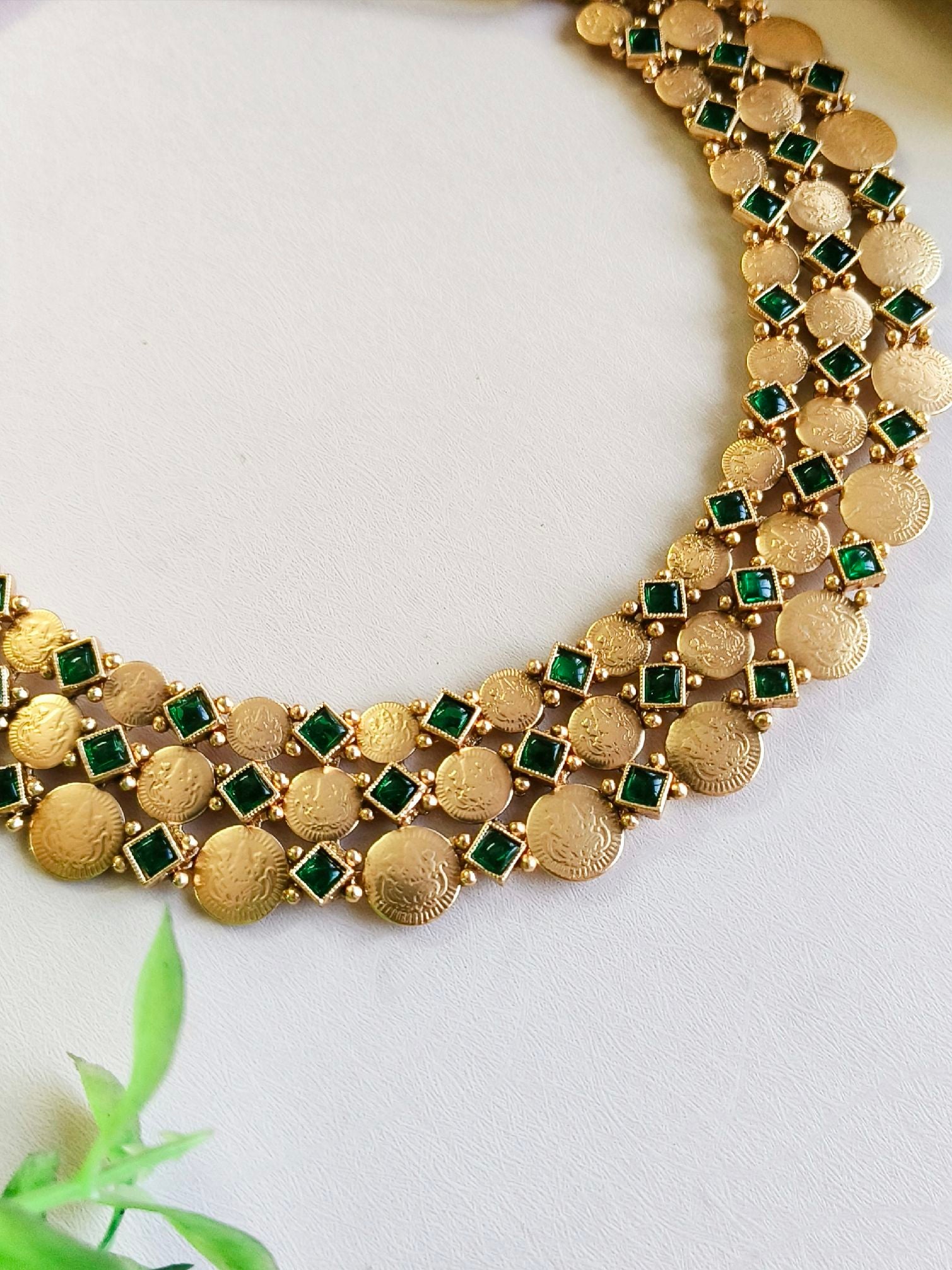 Gold-Plated Goddess Laxmi Temple Necklace Set | Sarichka