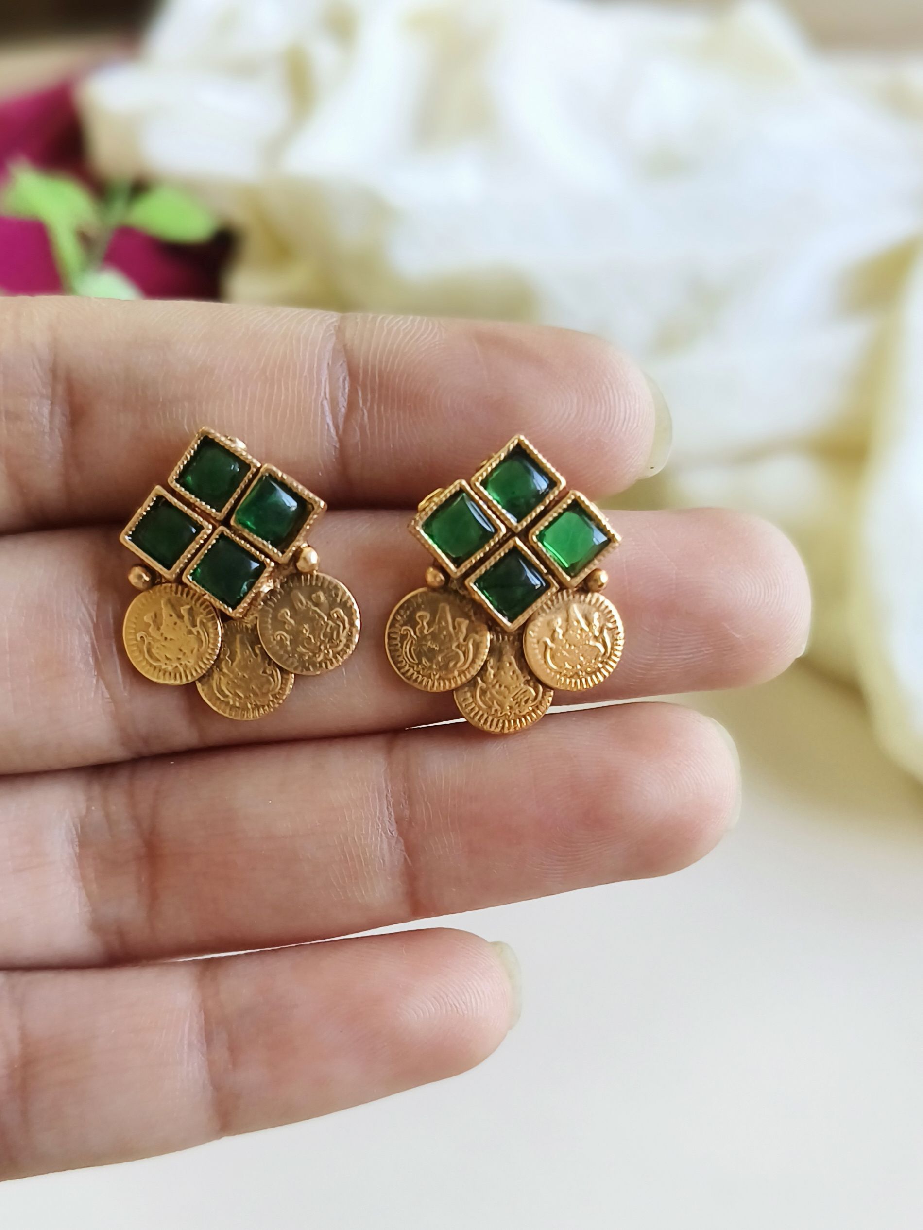 Gold-Plated Goddess Laxmi Temple Necklace Set | Sarichka