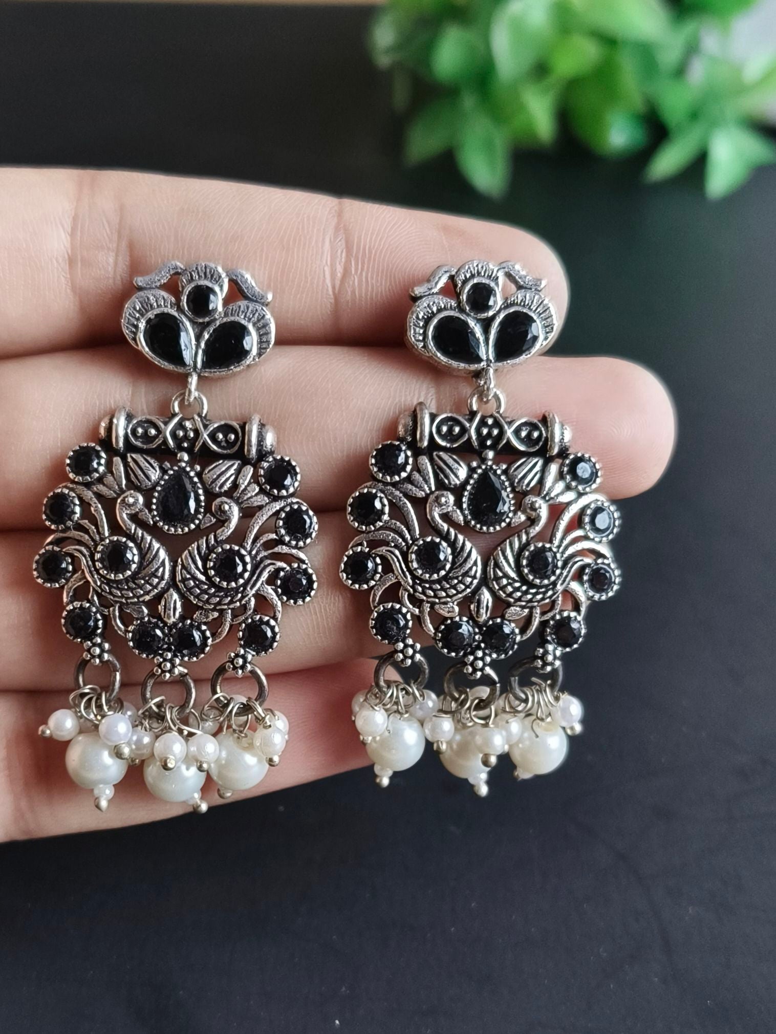 Traditional Silver Replica Pearl Drop Necklace | Sarichka