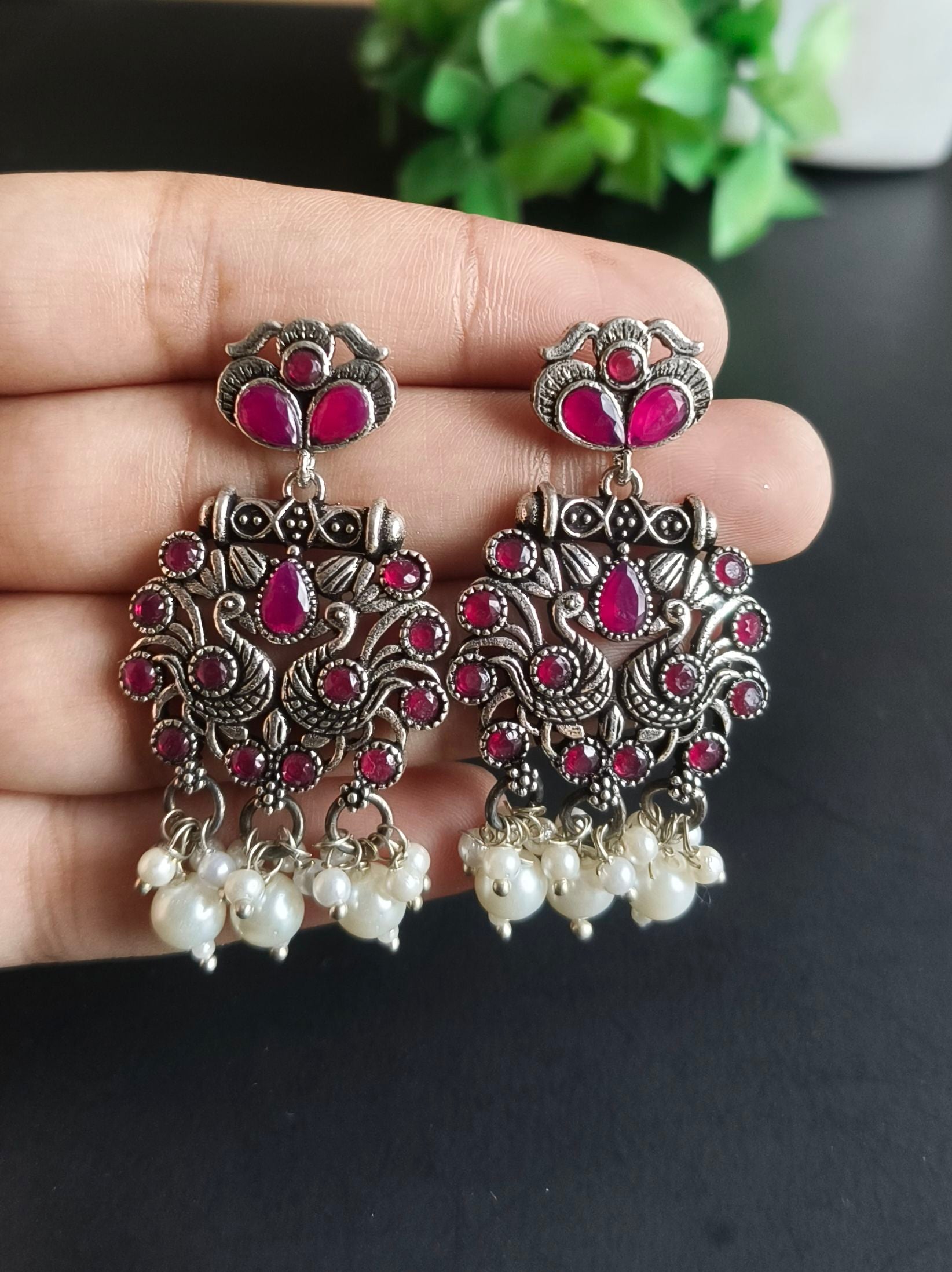 Traditional Silver Replica Pearl Drop Necklace | Sarichka
