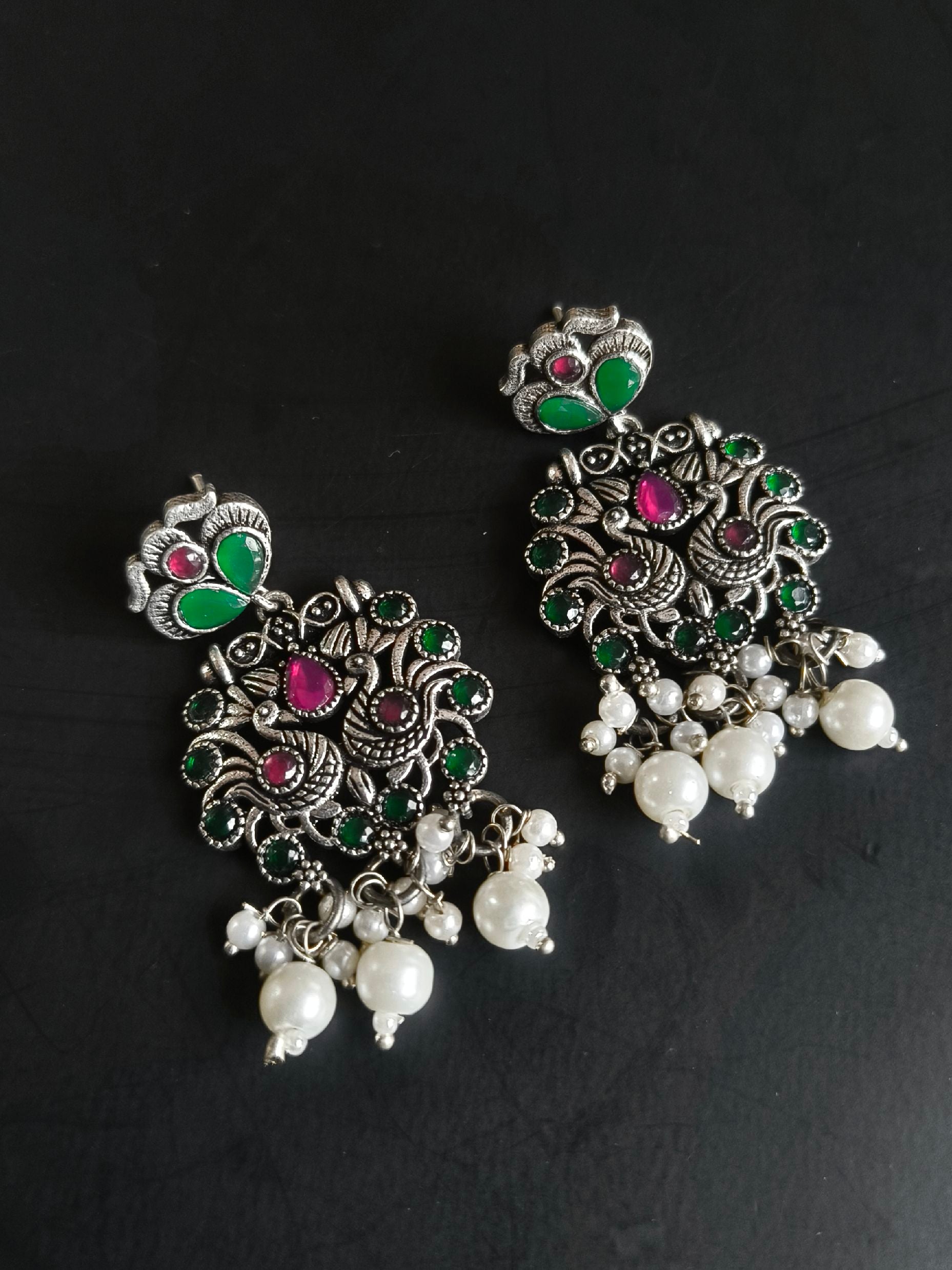 Traditional Silver Replica Pearl Drop Necklace | Sarichka