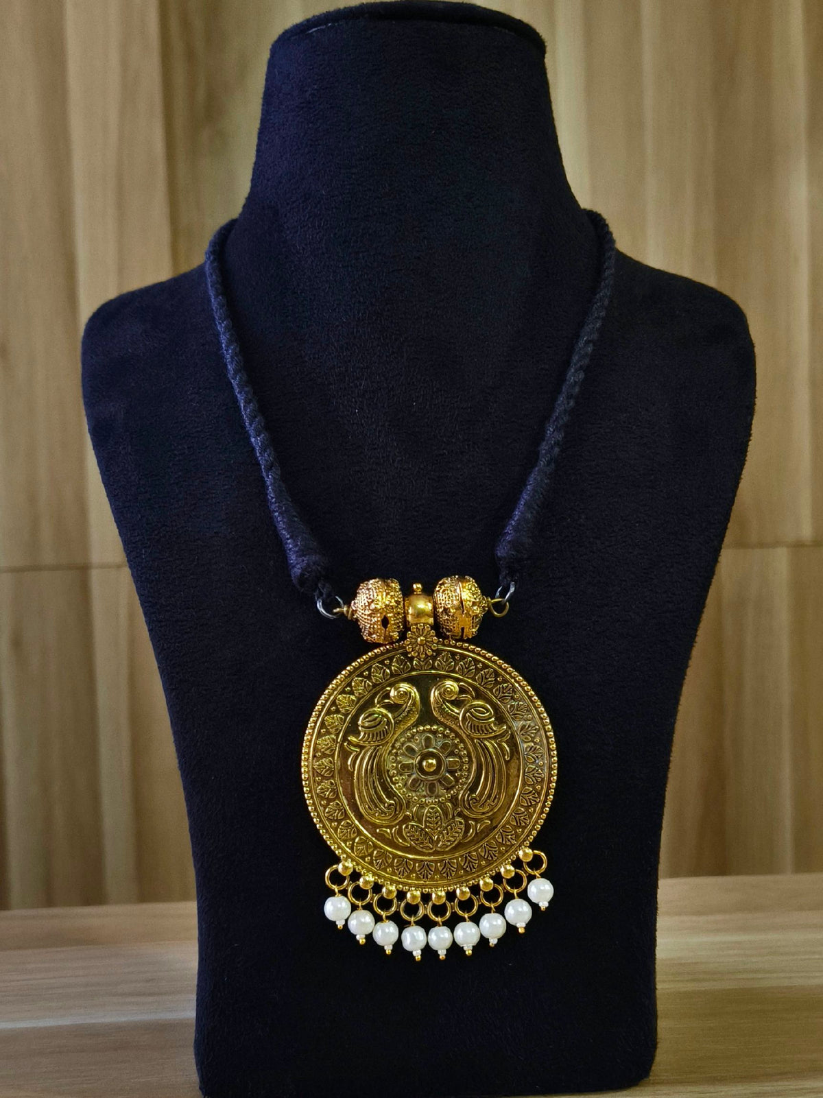 German Silver Peacock Thread Pendant Set | Sarichka