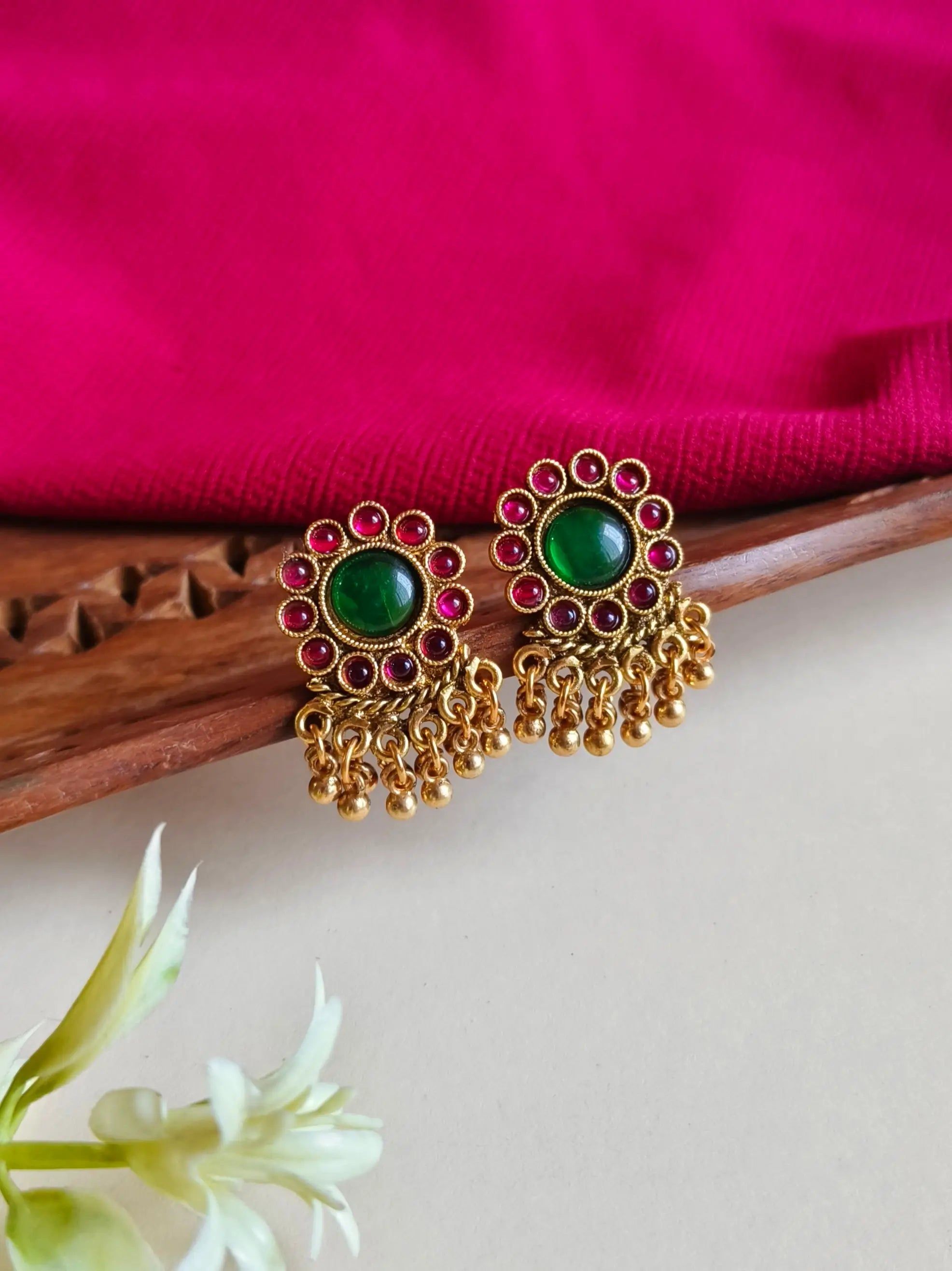 Gold Plated Gemstone Royal Choker Set | Sarichka
