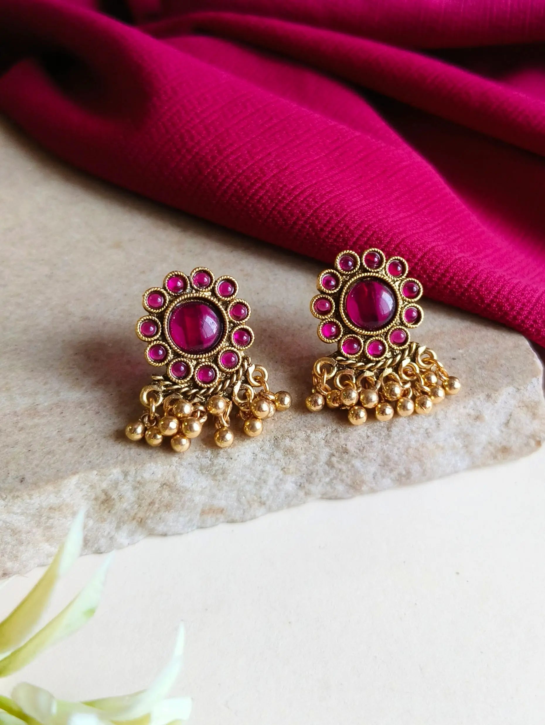 Gold Plated Gemstone Royal Choker Set | Sarichka