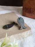 Oxidised Fish Stud Earrings