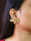 Floral Petal Imitation Gold Ear Studs | Sarichka