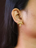 Golden Leaf Elegance Stud Earrings | Sarichka