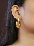 Chunky Golden Hoop Studs for Party Wear | Sarichka