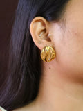 Golden Wave Pattern Round Studs | Sarichka