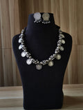 Oxidised Silver Coin Ghungroo Necklace Set | Sarichka